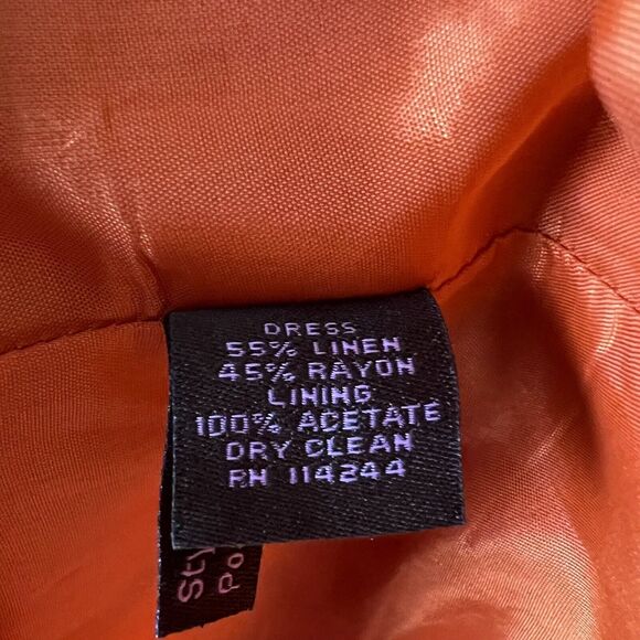 Eliza J Womens Orange Linen Blend Sleeveless Ruffled Sailor A-Line Dress 6 - Picture 6 of 6